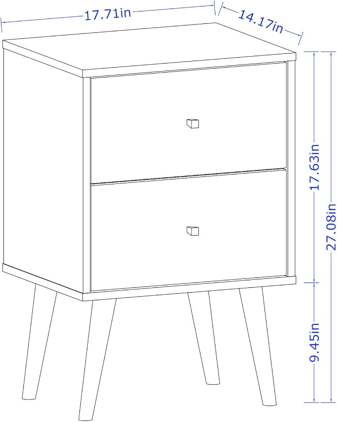 Manhattan Comfort Liberty Mid Century Modern Nightstand - Image 3