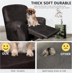 ANARACHON Leather Like Recliner Chair Covers Heavy Duty, 4 Pieces Recliner Cover - Image 2