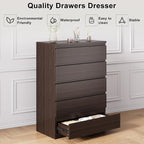 Jocoevol Modern Brown 5 Drawer Dresser - Image 5