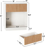 Fluted Nightstands Set of 2, Modern Bedside Table - Image 2