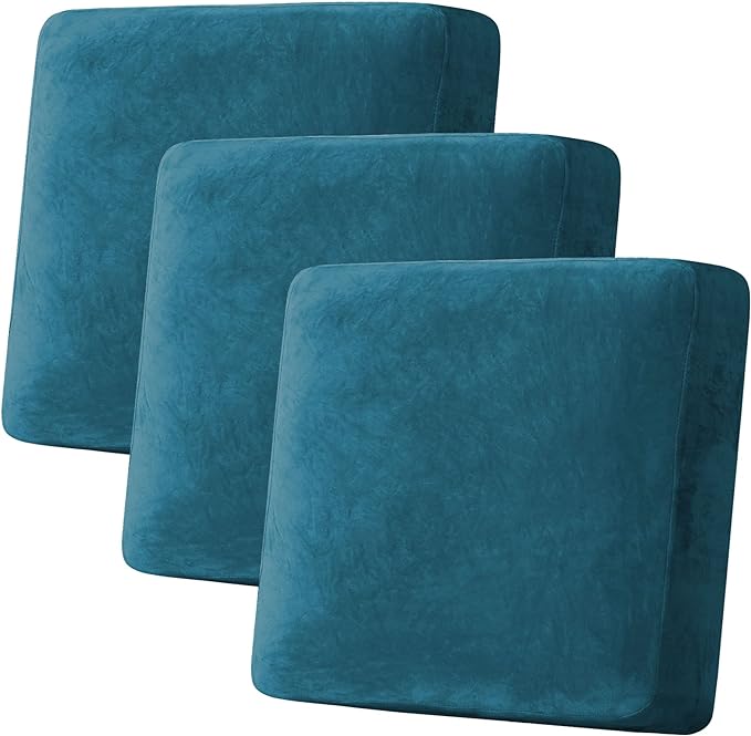 H.VERSAILTEX Velvet Stretch Couch Cushion Cover Plush Cushion Slipcover by HVERSAILTEX