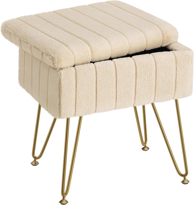 Greenstell Vanity Stool Chair Faux Fur by Greenstell