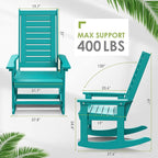GREENVINES Outdoor Rocking Chairs | Set of 2 | Porch Rocker | HDPE Plastic | - Image 3