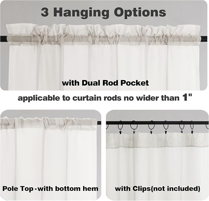 Chyhomenyc Ivory Sheer Curtains 78 Inches Long 2 Panels Set - Image 5