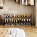 INGIORDAR Shoe Rack 2 Tier Long Storage Organizer Wide Metal Shoe Shelf - Image 2