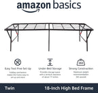Amazon Basics Foldable Metal Platform Bed Frame, Noise-Free Mattress Foundation - Image 4