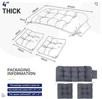 3 Pcs Wicker Chair Cushions Patio Loveseat Chaise Cushion Set - Image 2