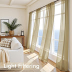 MIULEE Gold Sheer Curtains 84 Inches Long 4 Panels 42 x 84 Inches | Light - Image 4