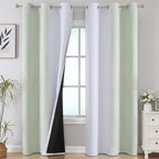Sage Green and Greyish White Ombre Blackout Curtains by ESTELARTEXTILER