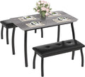 Dining Table for 4, 3-Piece Kitchen Table Set for 4 by IDEALHOUSE