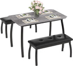 Dining Table for 4, 3-Piece Kitchen Table Set for 4 by IDEALHOUSE