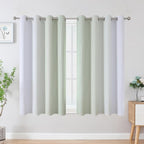 Sage Green and Greyish White Ombre Blackout Curtains - Image 2