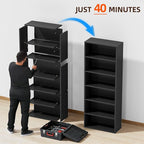 Furniwell 71" Tall Bookcase Bookshelves, 6 Tier Floor Standing Bookcases Open - Image 7