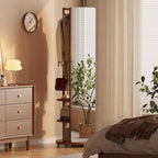 Muwuele Solid Wood Full Length Mirror Coat Rack, Floor Mirror - Image 2