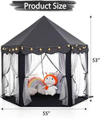 Monobeach Princess Tent Girls Black Large Playhouse Kids Castle Play Tent - Image 7
