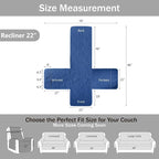 Blue Quilted Recliner Covers, Waterproof Recliner Chair Covers, Lazy Boy Chair - Image 6