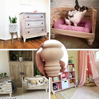 3" Tall Solid Wood Furniture Legs Unfinished Bun Feet - Image 4