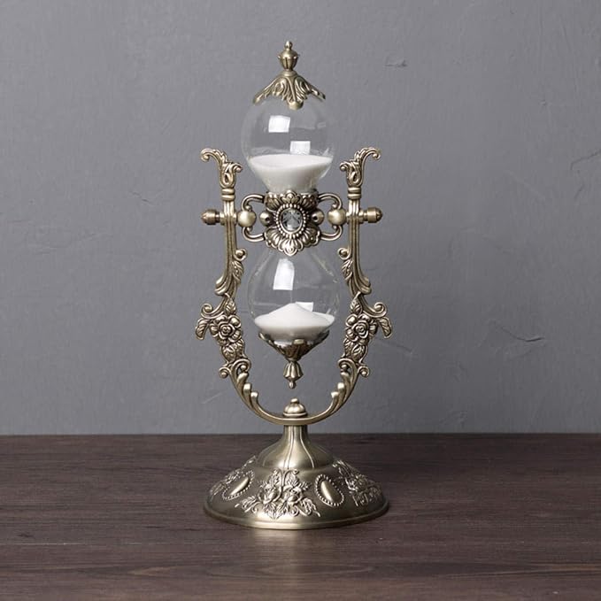 Hourglass Timer, 15 Minutes Embossed Golden Hourglass Timer, Used - Image 6
