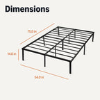 Amazon Basics - Metal Bed Frame, Non-Foldable Platform Bed, Easy Assembly - Image 2