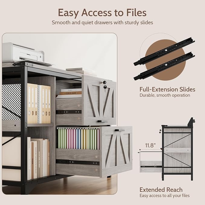 44" File Cabinet, Lateral Filing Cabinet - Image 6