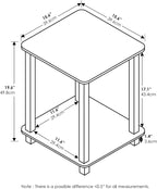 Furinno SIMPLISTIC Side Table Set of 2, 2-Tier Square Modern End Table - Image 8