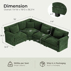 ELUCHANG 114" Oversized V-Shaped Cloud Couch Modular Sectional Sofa - Image 2