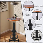 Rustic Industrial 3 Piece Bar Table Set - Image 5