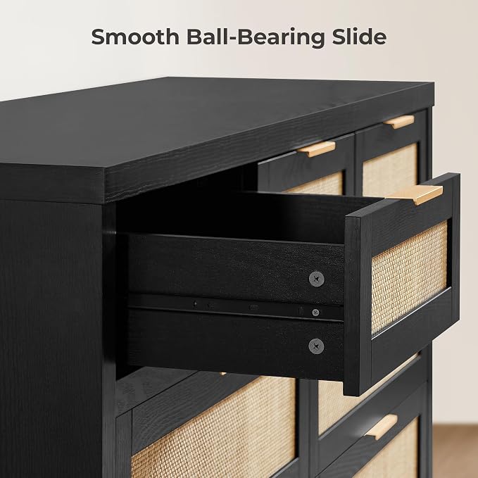 SICOTAS 7 Drawer Dressers for Bedroom Set 2, Long Rattan Dresser, Dresser TV - Image 7