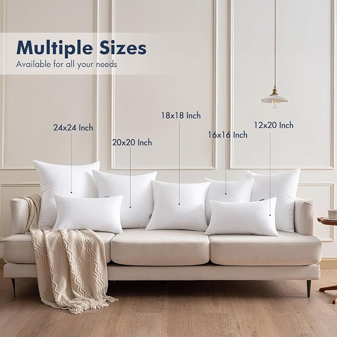 MIULEE 20x20 Throw Pillows Inserts 4 Pack, Decorative Pillows - Image 9