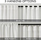 Extra Long Off White Curtains 105 inches Long 2 Panels Set - Image 3