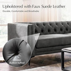 HULALA HOME 84" W Faux Leather Sofa Couch - Image 4