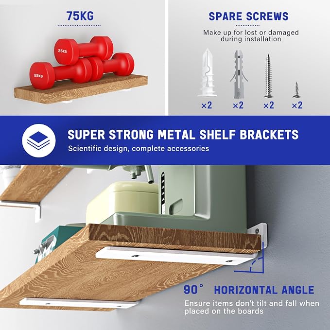 Goovilla Shelf Bracket, Heavy Duty Floating Shelf Brackets 10 inch Long - Image 3