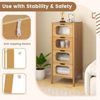 Giantex 4 Drawer Storage Cabinet, Bamboo Storage Organizer - Image 6