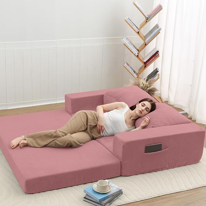 COMAX Convertible Sofa Bed Queen, Folding Fold Out Couch Bed, Floor Futon Couch - Image 4