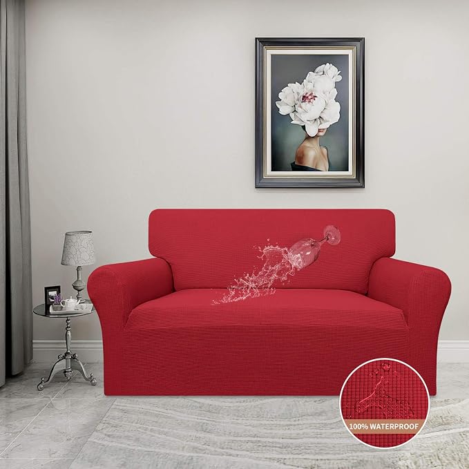 Easy-Going 100% Waterproof Loveseat Couch Cover Stretch Jacquard Sofa Cover | - Image 2