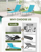 Patio Chaise Lounge Chair Outdoor Set of 2 - Image 7