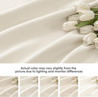 MIULEE Beige White Back Tab Blackout Curtains 52x72 Inches Long 2 Panel Set | - Image 8