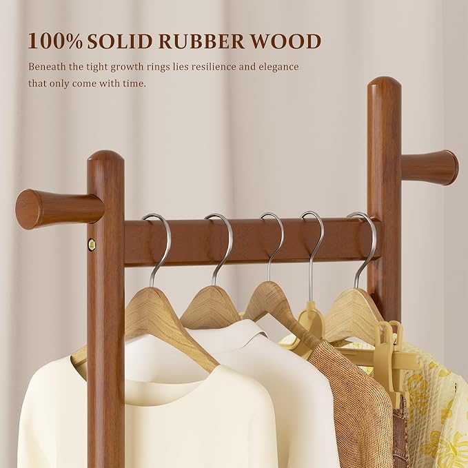 Solid Wood Coat Rack Freestanding Clothing Rack - Image 4