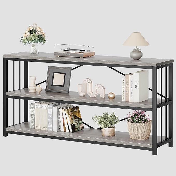 LVB Extra Long 3-Tier Sofa Table, Industrial Console Table - Image 9
