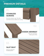 SERWALL Outdoor Dining Sets for 4, Outdoor HDPE Dining Furniture Set - Image 5