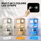BROTTAR Display Cabinet with Glass Doors, 4-Tier Curio Cabinet with 3 Color - Image 3