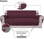 Easy-Going Reversible Couch Cover, Small Chair, Wine/Beige | Machine Washable - Image 3