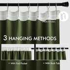 MIULEE Olive Green Back Tab Blackout Curtains 52x120 Inch Long 2 Panels Set | - Image 3