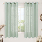 Sheer Linen Curtains 63 inches Long by LAMIT