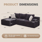Modular Sectional Sofa Couches L-Shape Couch 3 Seat Modular Sofa Memory Foam - Image 2