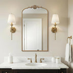 Besdomus Vintage Gold Arched Mirror: 24"x42" French Large Arch Gold Antique - Image 4
