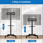 Mobile TV Stand for 23-65 Inch LCD LED Flat/Curved Panel Screen TVs, Height - Image 3