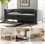 HULALA HOME 84" W Faux Leather Sofa Couch - Image 7