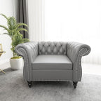 AVZEAR Leather Upholstered Armchair, Single Sofa Chair - Image 4