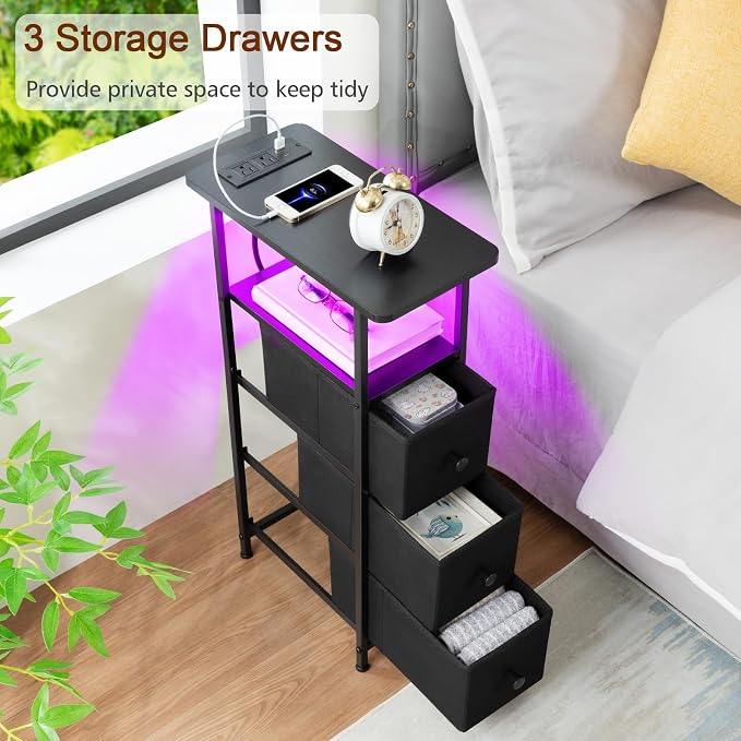 LOAKEKEL Narrow End Tables Living Room Set of 2 - Image 7